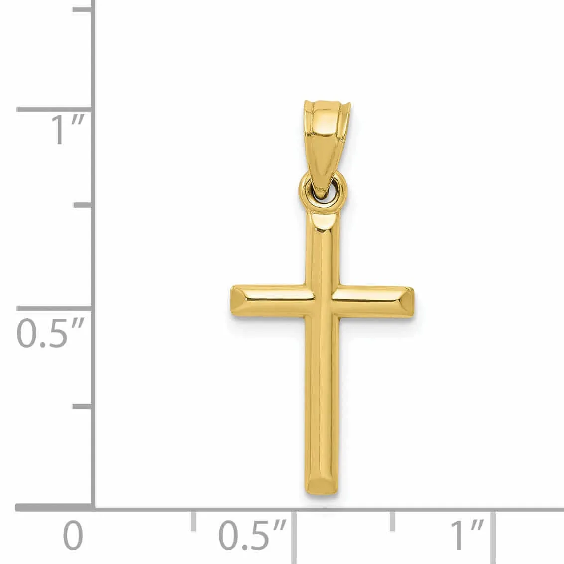 10k Yellow Gold Polished Hollow Cross Pendant