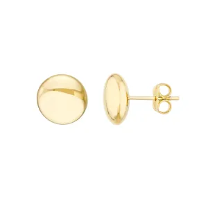 14k Gold Button Stud Earrings