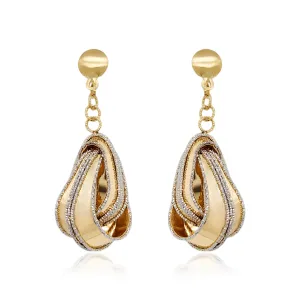 14K Gold Interlocking Teardrop Earrings