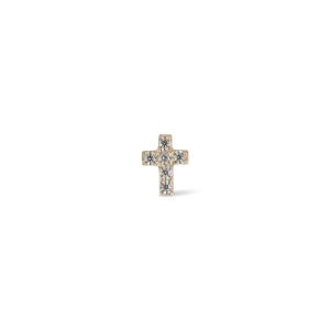 14K Gold Tiny Cross Internally Threaded