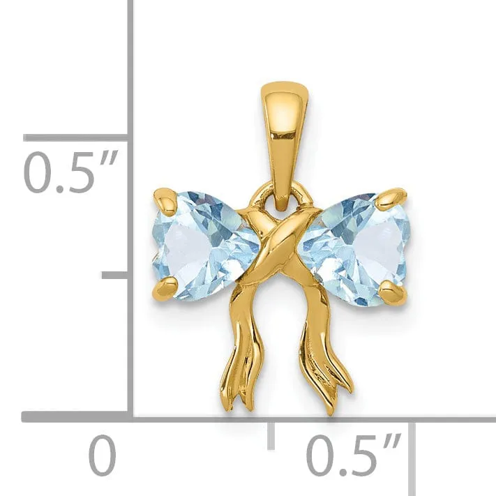 14k Yellow Gold Aquamarine Birthstone Pendant