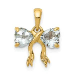 14k Yellow Gold Aquamarine Birthstone Pendant