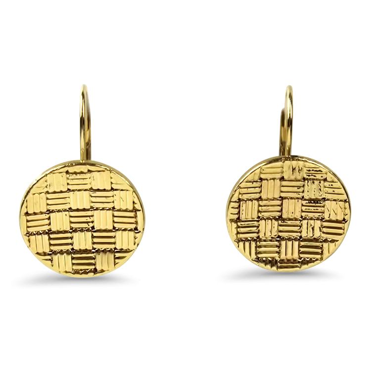 1870 Collection 14K Yellow Gold Woven Disc Drop Earrings