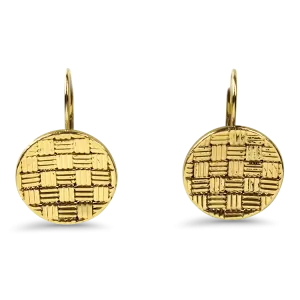 1870 Collection 14K Yellow Gold Woven Disc Drop Earrings