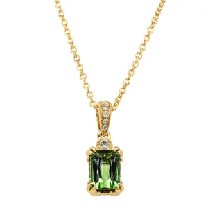 18ct  Yellow Gold Tourmaline & Diamond Romanov Pendant