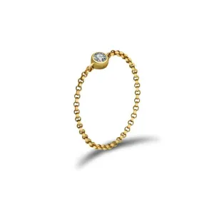 18K Gold Birthstone Chain Ring