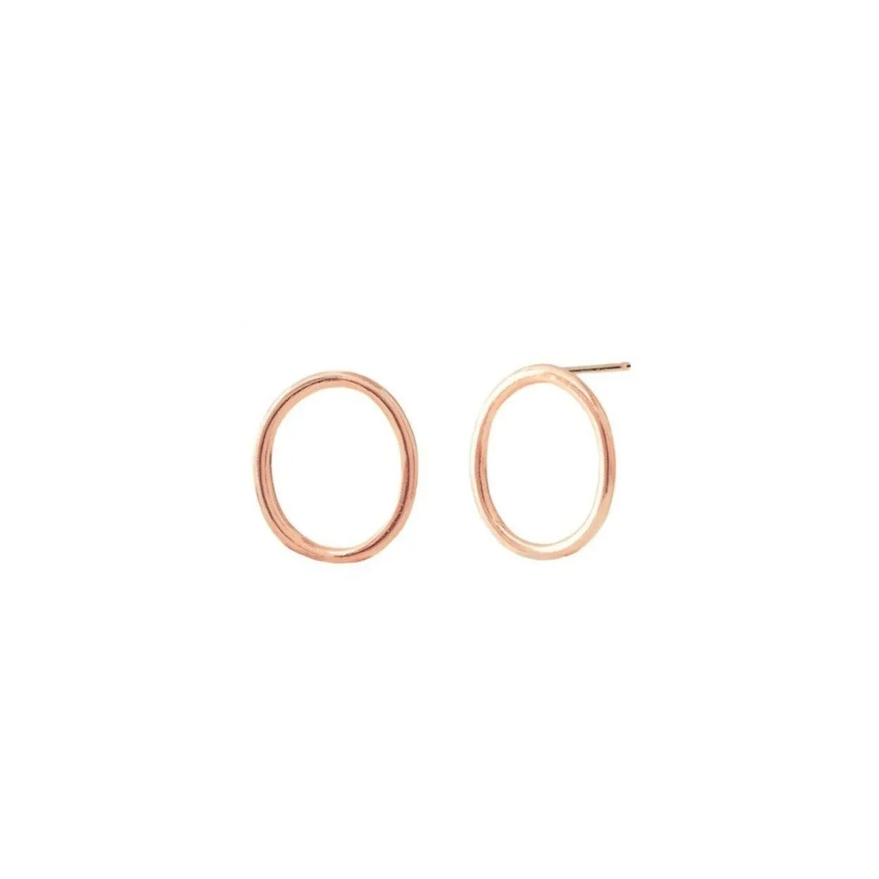 18K Small Oval Post Earring