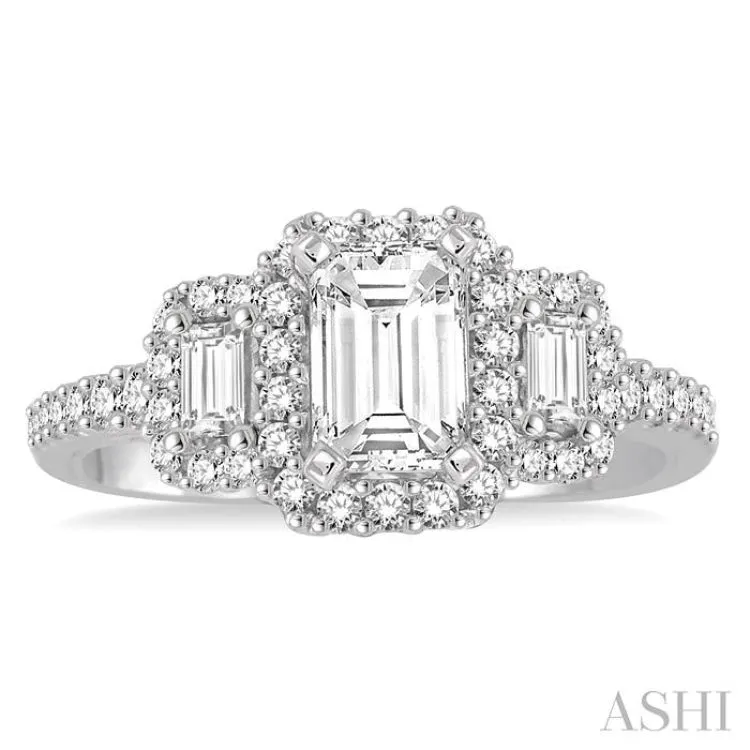 5/8 Ctw Diamond Semi-mount Engagement Ring in 14K White Gold