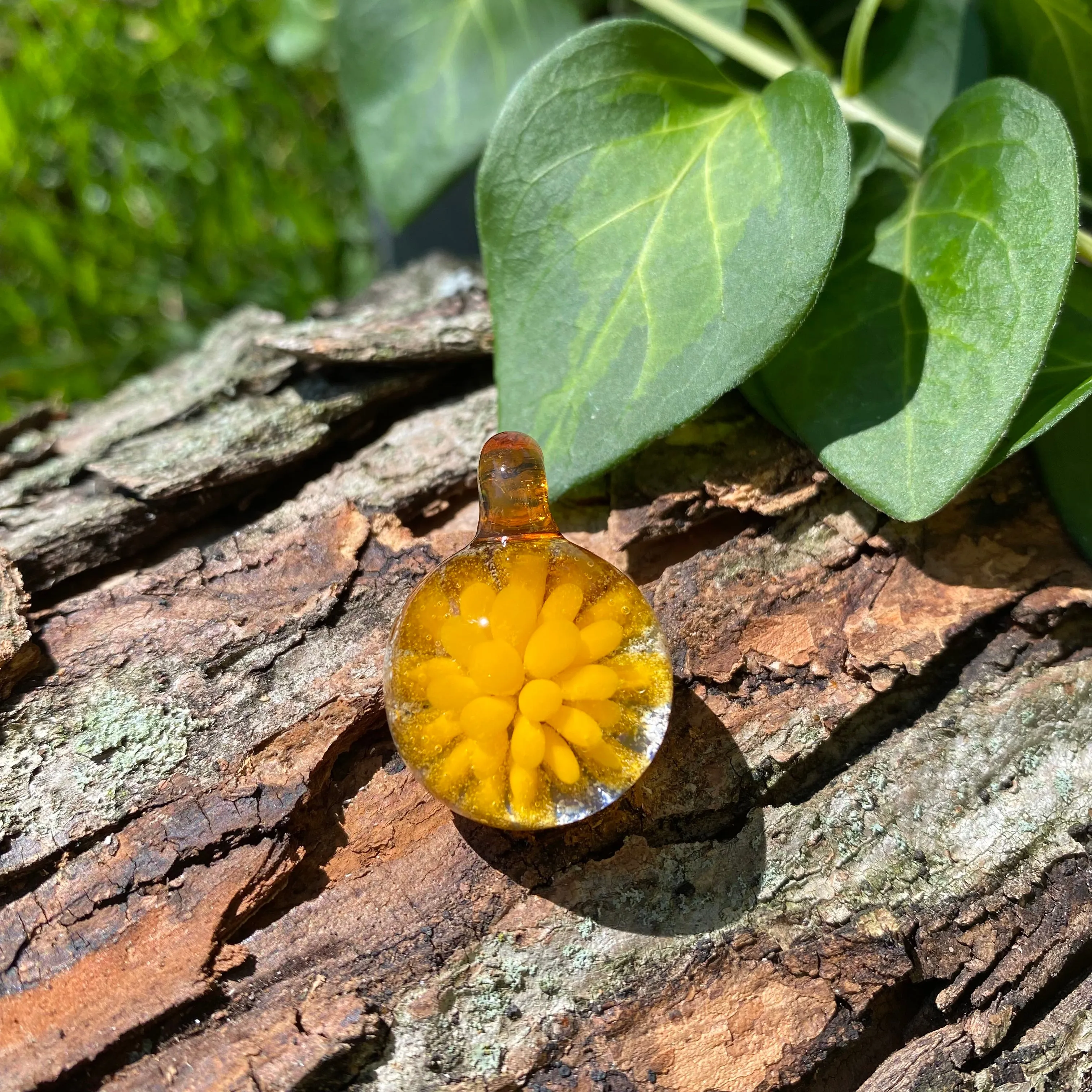 Abstract Flower Pendants with Infused Cremains