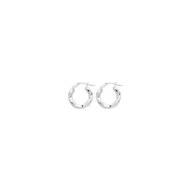 Acotis Silver Hoop Earrings Cut G5206