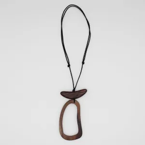 Adli Brown Wood Open Design Pendant