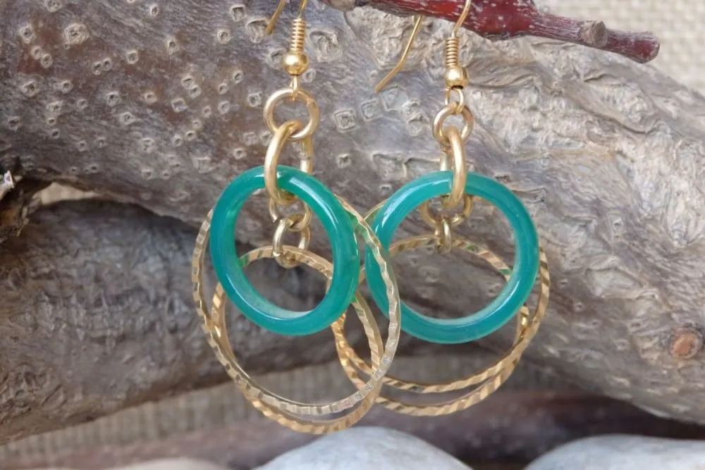 AGATE hoops earrings