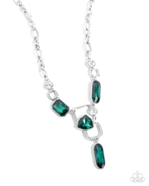 Artistic Elegance - Green - Gem Paparazzi Short Necklace