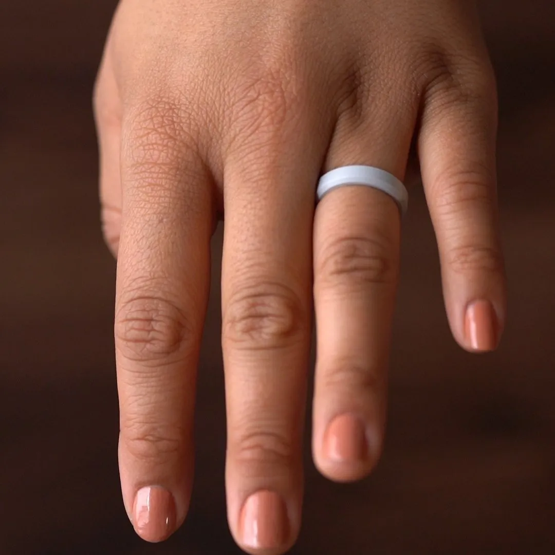 Bevel Thin Silicone Ring - Misty Grey