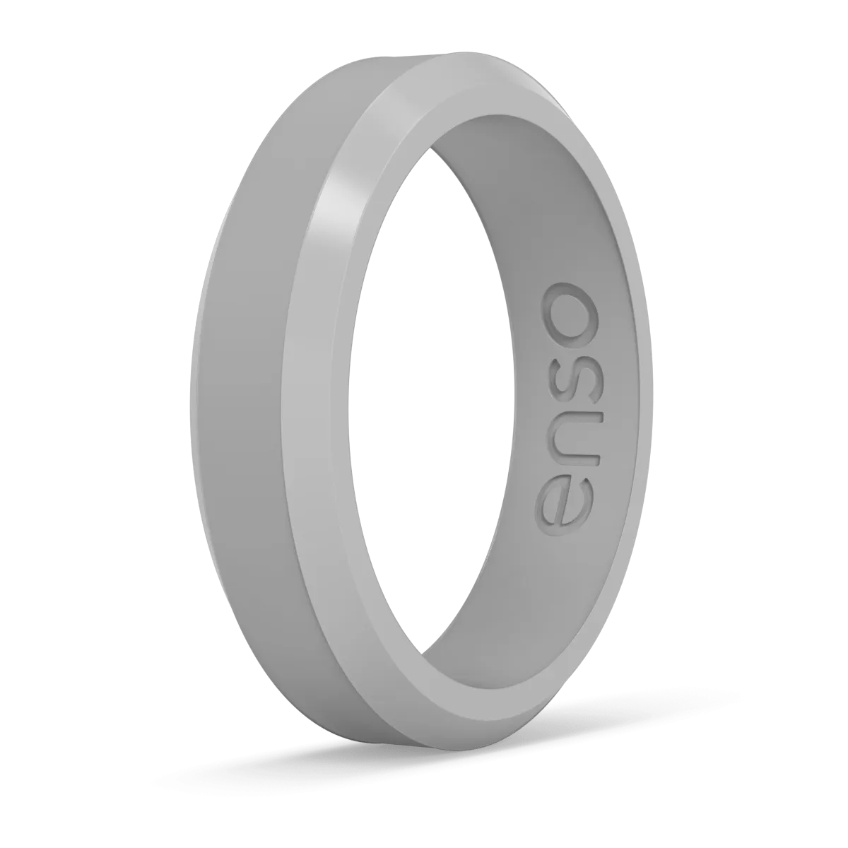 Bevel Thin Silicone Ring - Misty Grey