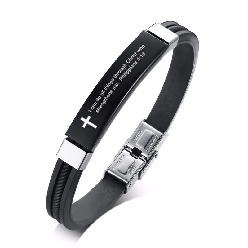 Bible Verse Bracelet <br> Philippians 4:13 (Silicone)