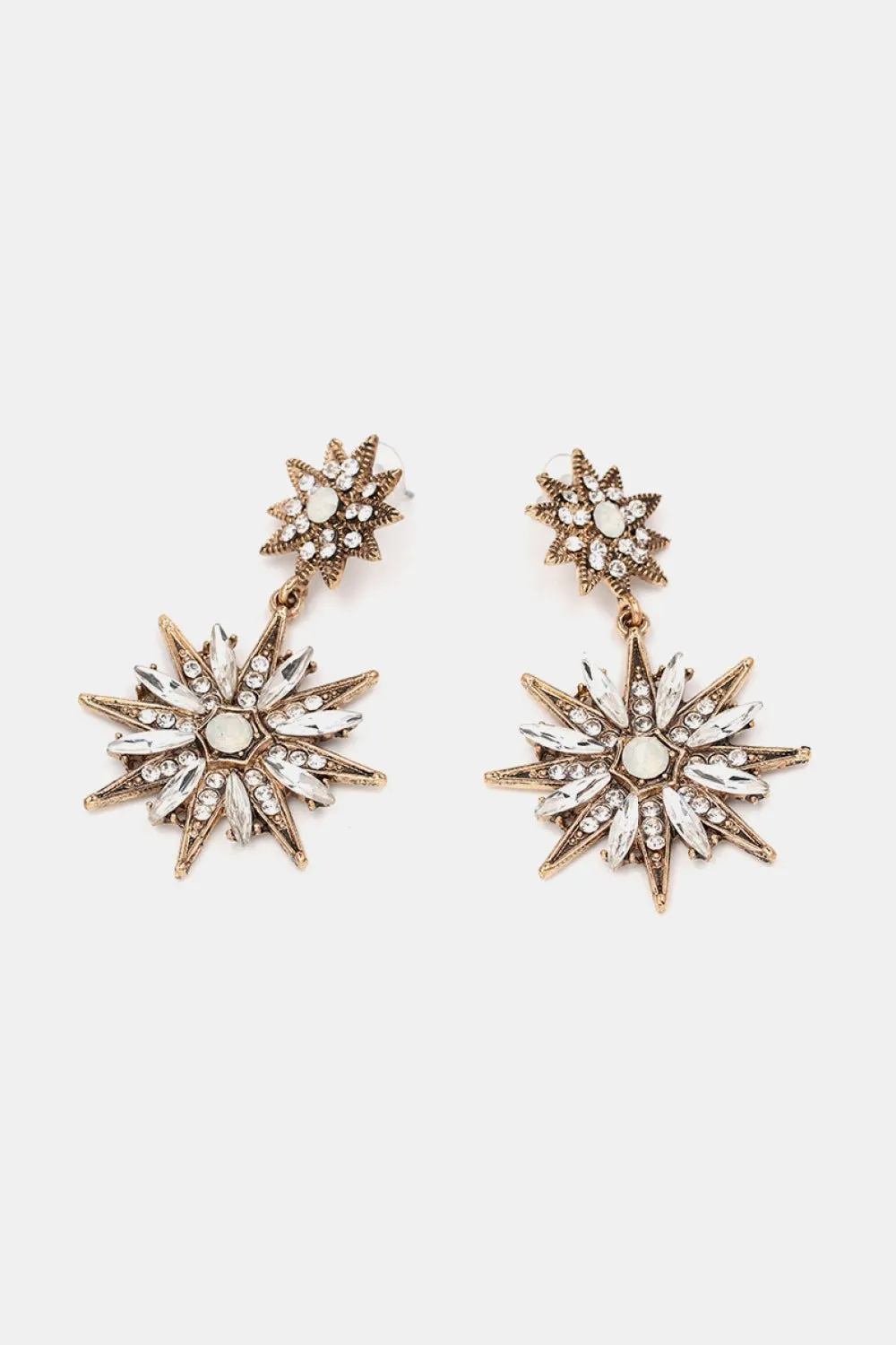 Brass Star Dangle Earrings