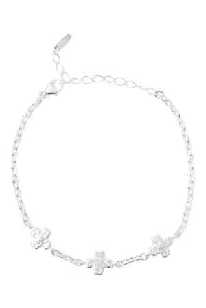 Chan Luu Textured Cross LInks Bracelets in Silver