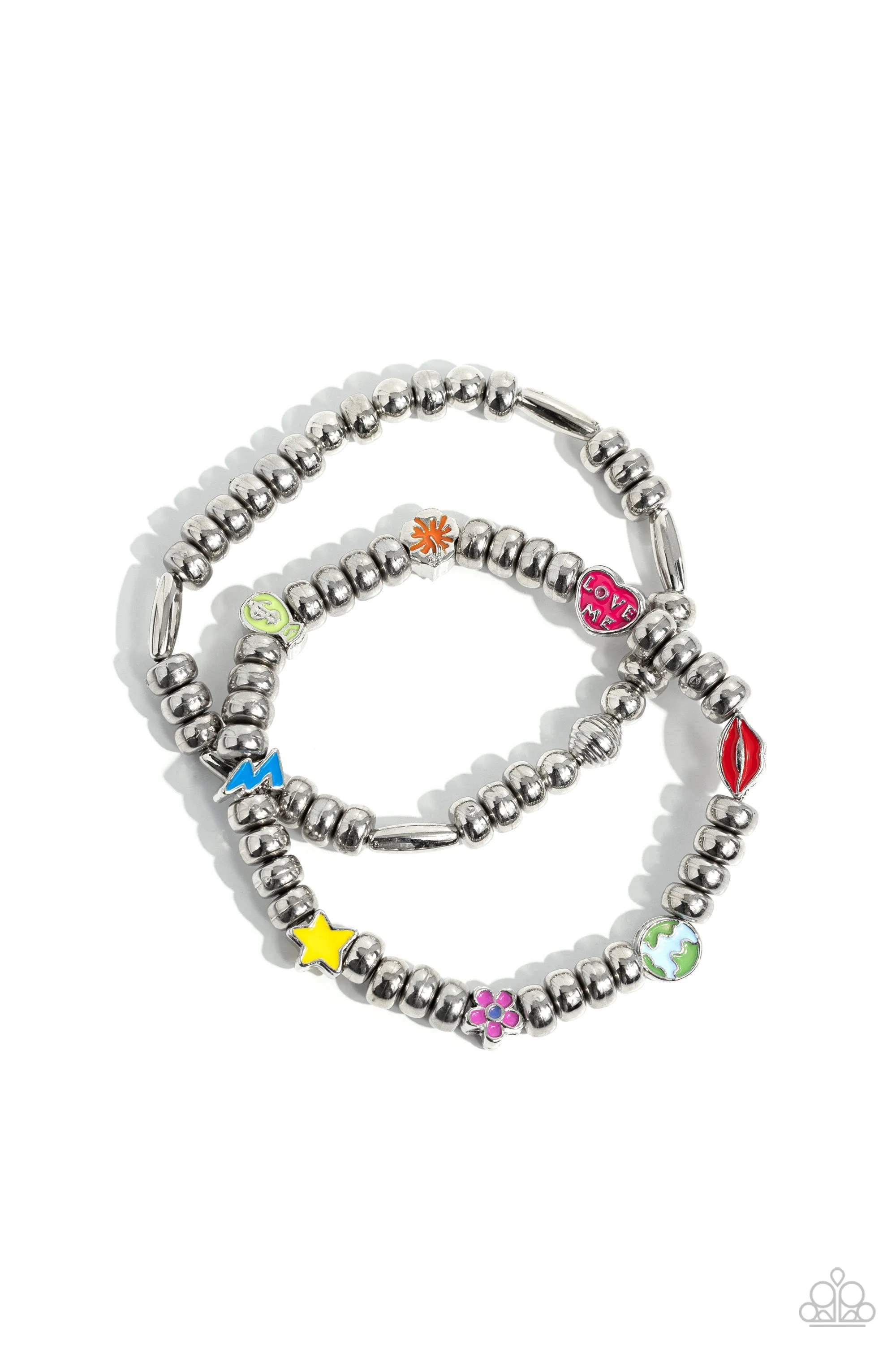 Charming Campaign Multi & Silver Bracelet - Paparazzi Accessories