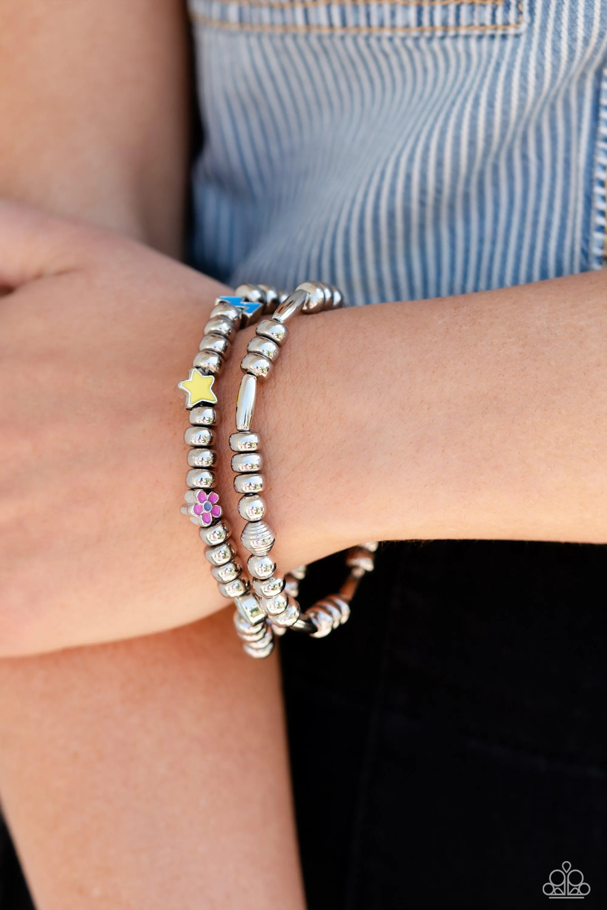 Charming Campaign Multi & Silver Bracelet - Paparazzi Accessories