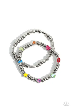 Charming Campaign Multi & Silver Bracelet - Paparazzi Accessories