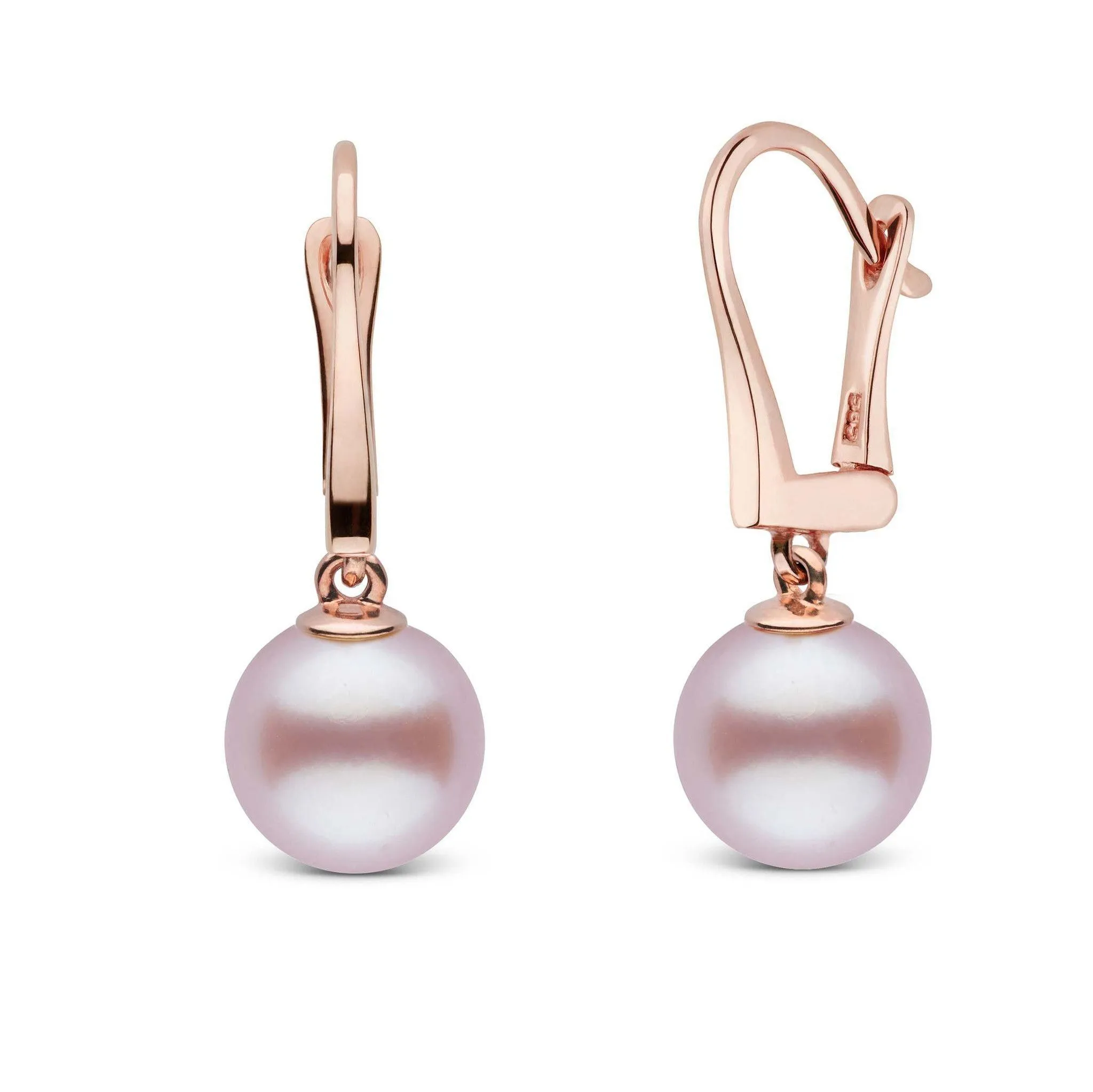 Classic Collection Lavender Freshadama Freshwater 9.0-10.0 mm Pearl Dangle Earrings