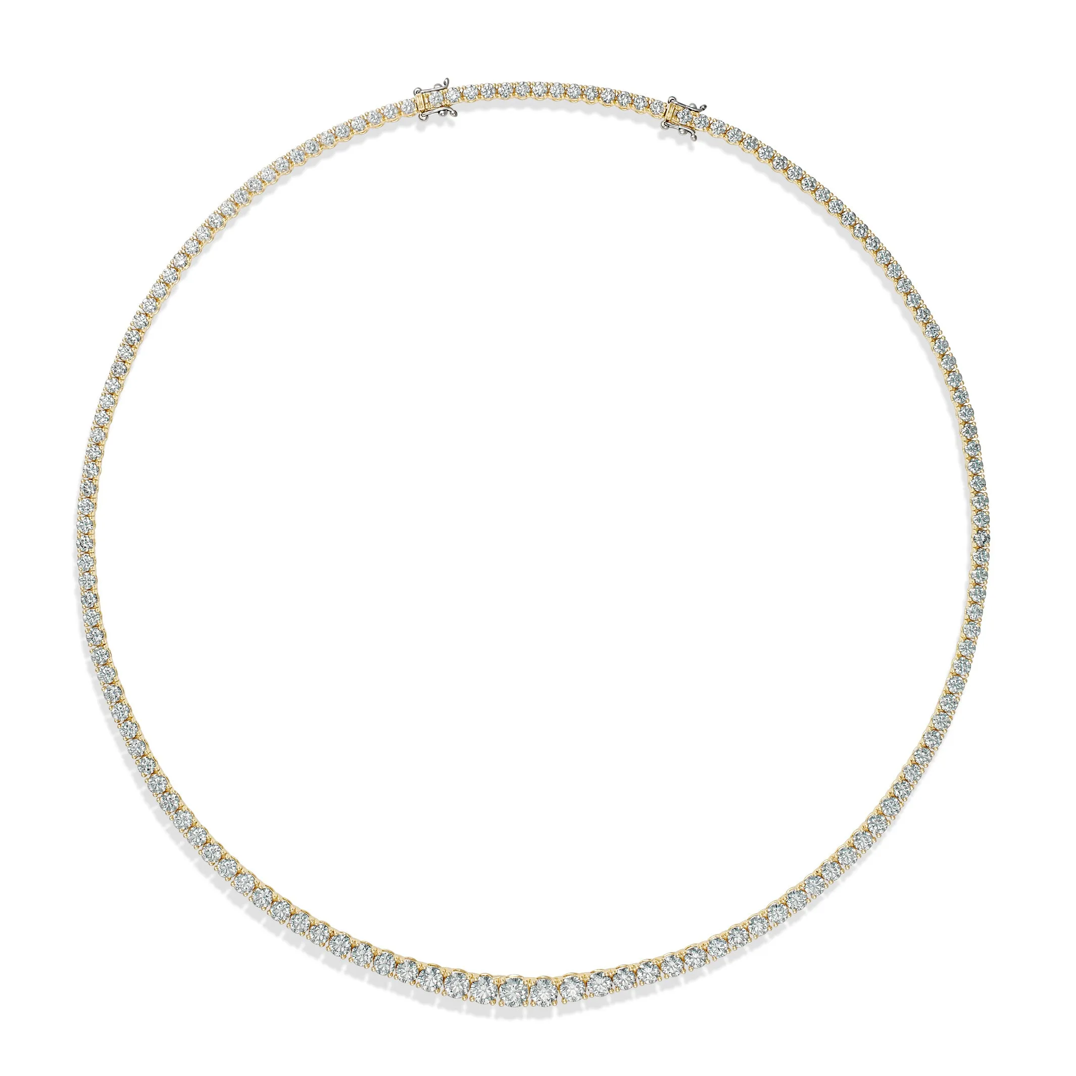 Classic Tennis 12CT Diamond Necklace | 18K Yellow Gold