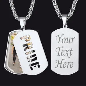 Customized Name Photo Dog Tag Memorial Necklace With Picture