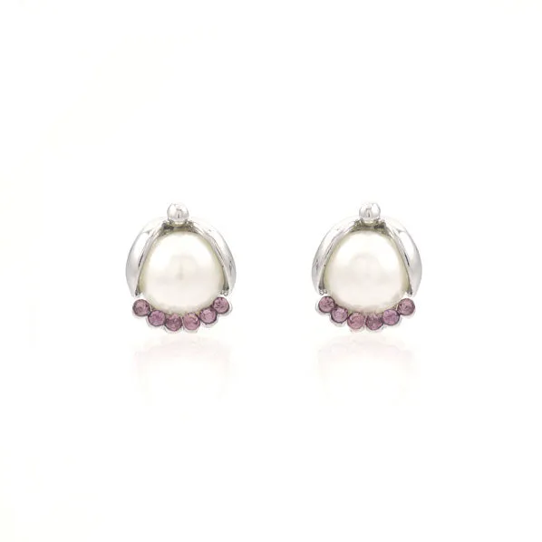 Czech Rhinestone Pearl Earstuds