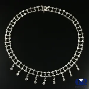 Diamond Necklace In Soft Flexible 18K White Gold 16"