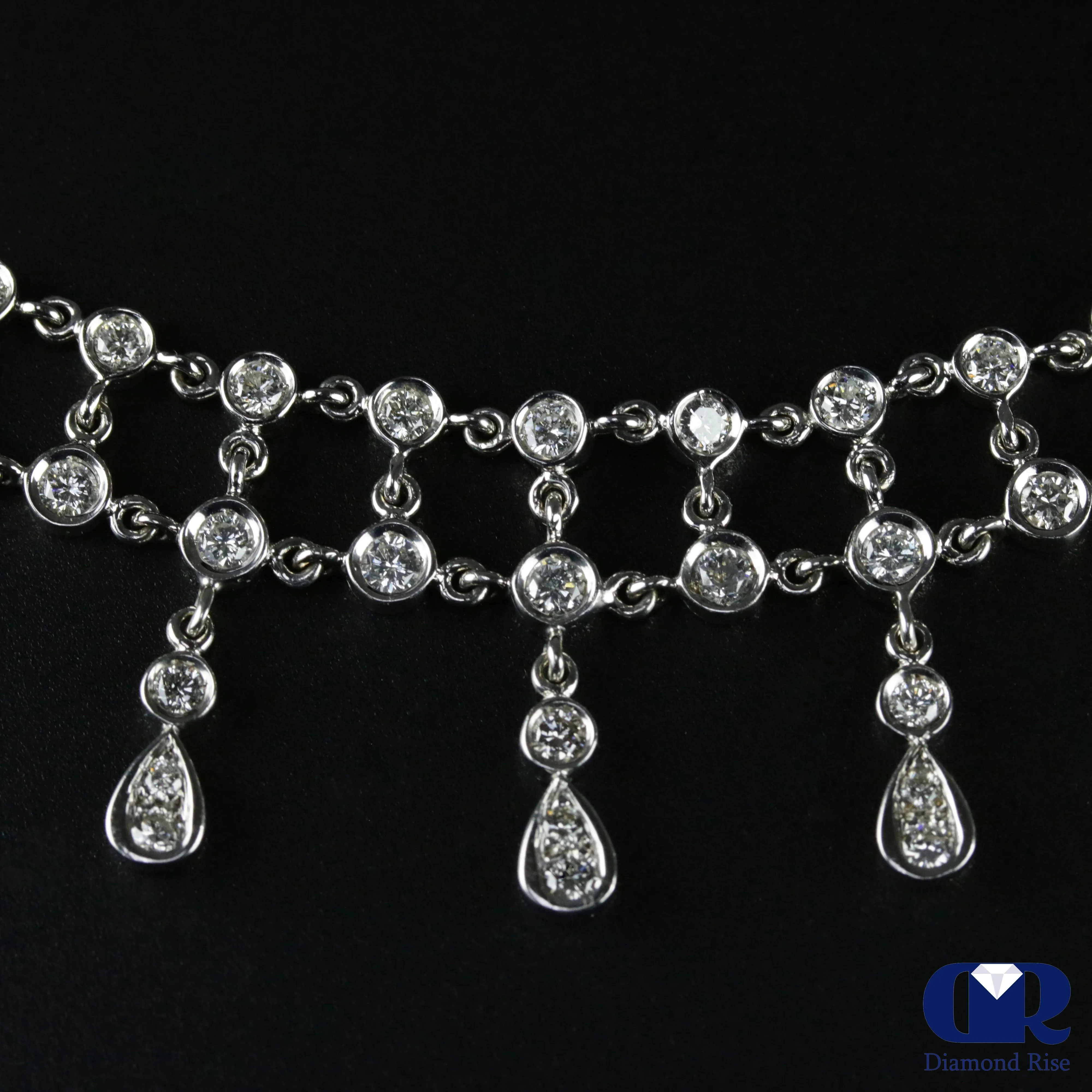 Diamond Necklace In Soft Flexible 18K White Gold 16"