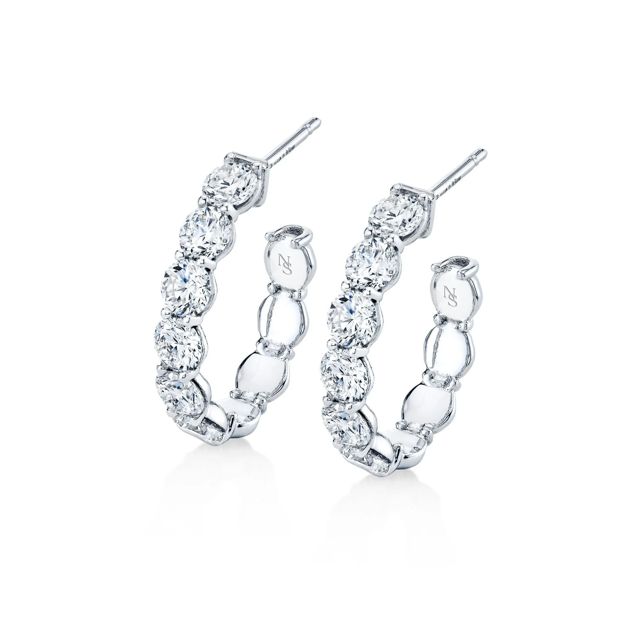 Diamond Open Ended Hoop Earrings