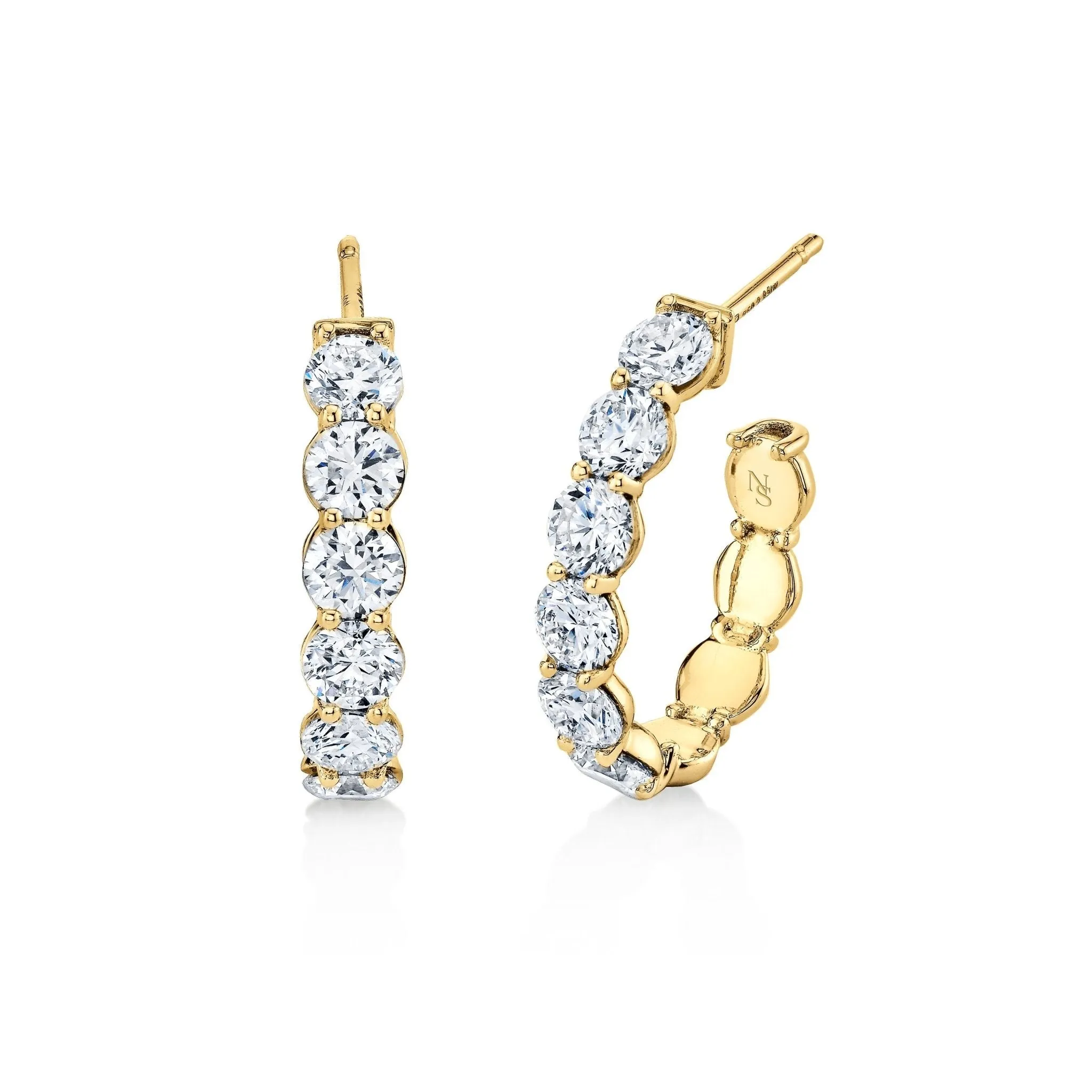 Diamond Open Ended Hoop Earrings