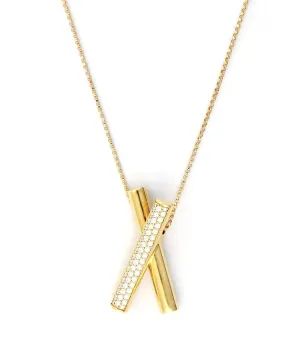 Domino Pendant Necklace With Diamonds