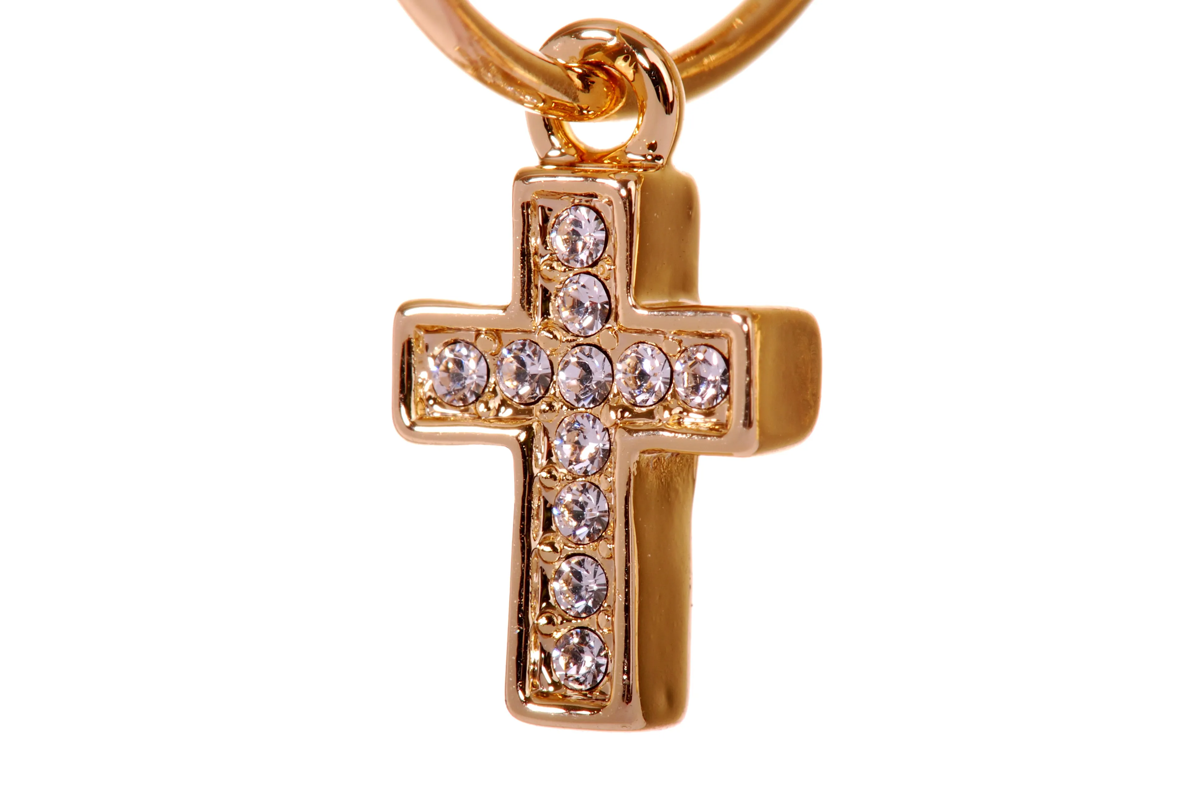 E7180 18K Gold Plated Swarovski Elements Crystal Cross Earring