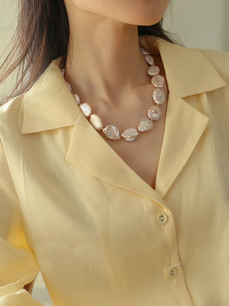 Elegant Rebellion Baroque Pearl Statement Necklace