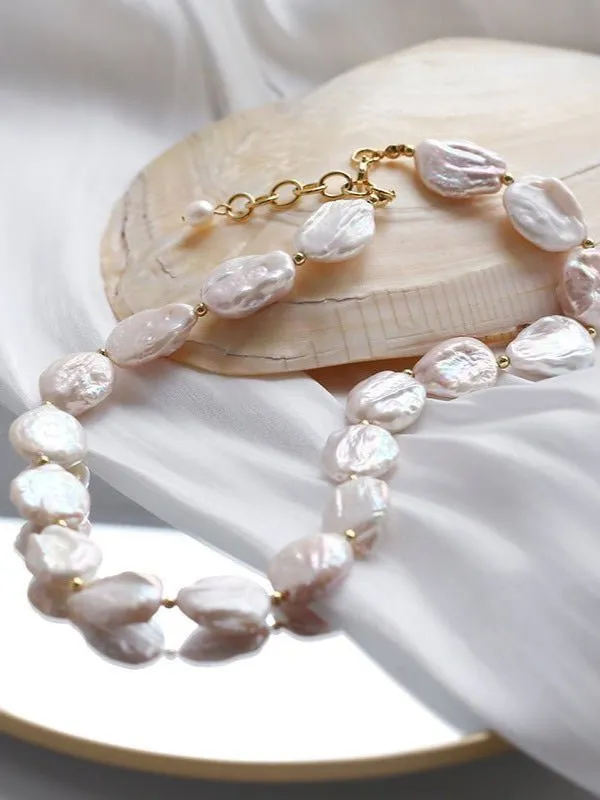 Elegant Rebellion Baroque Pearl Statement Necklace