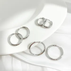 Everyday Seamless Hoops Silver Bundle