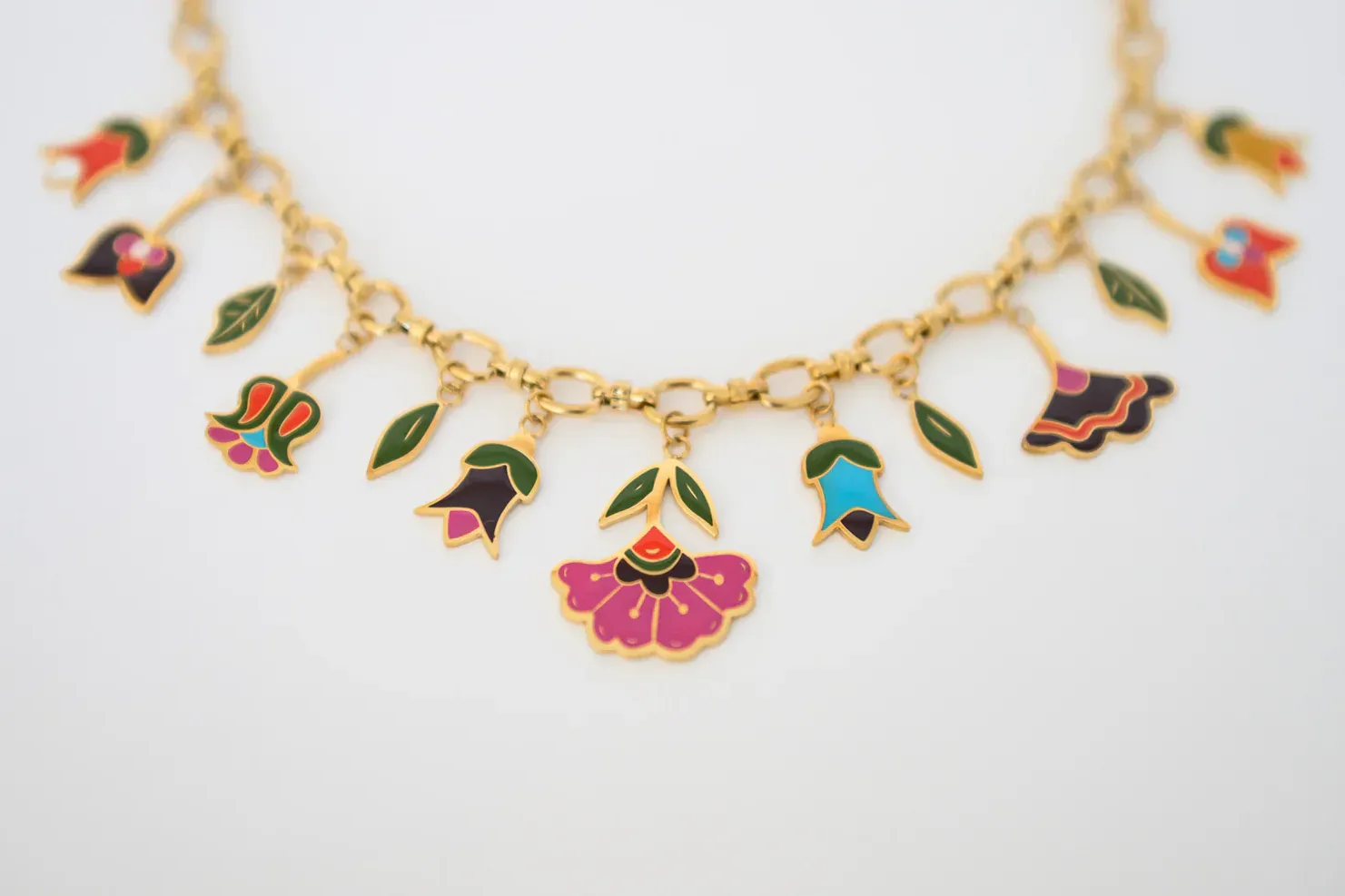 Floral Bloom Charm Necklace