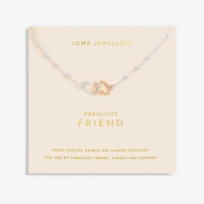 Forever Yours Fabulous Friend Silver Rose Gold Plated 46cm   5cm Necklace 6711