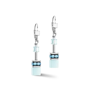 GeoCUBE® Iconic Mono Gold earrings ice blue