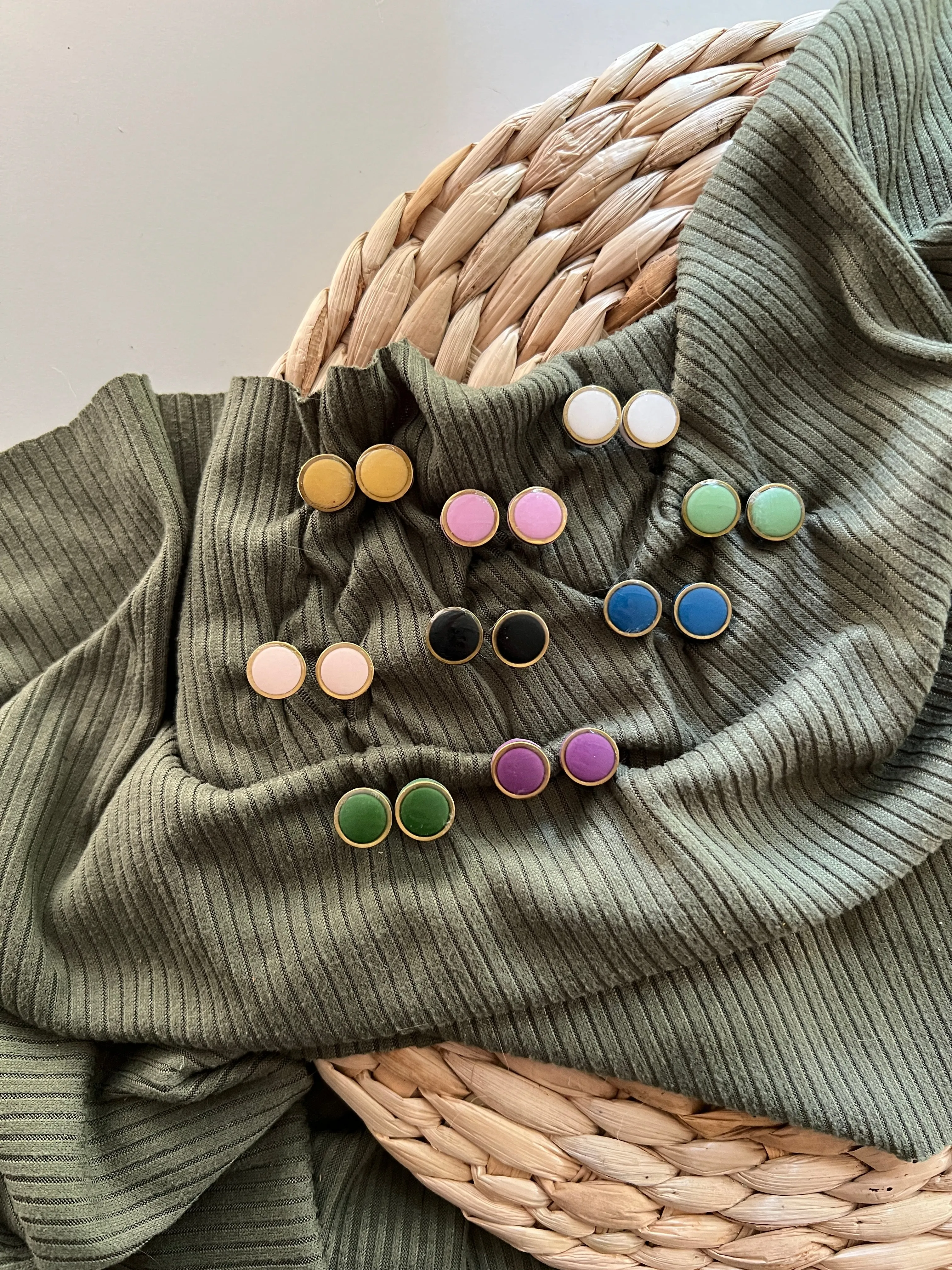 Glass Studs | Clay Earrings