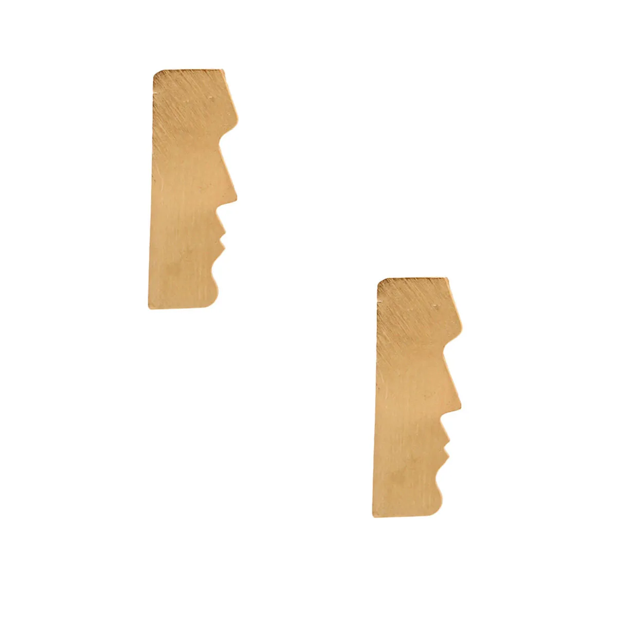 Gold Brass Easter Island Earrings