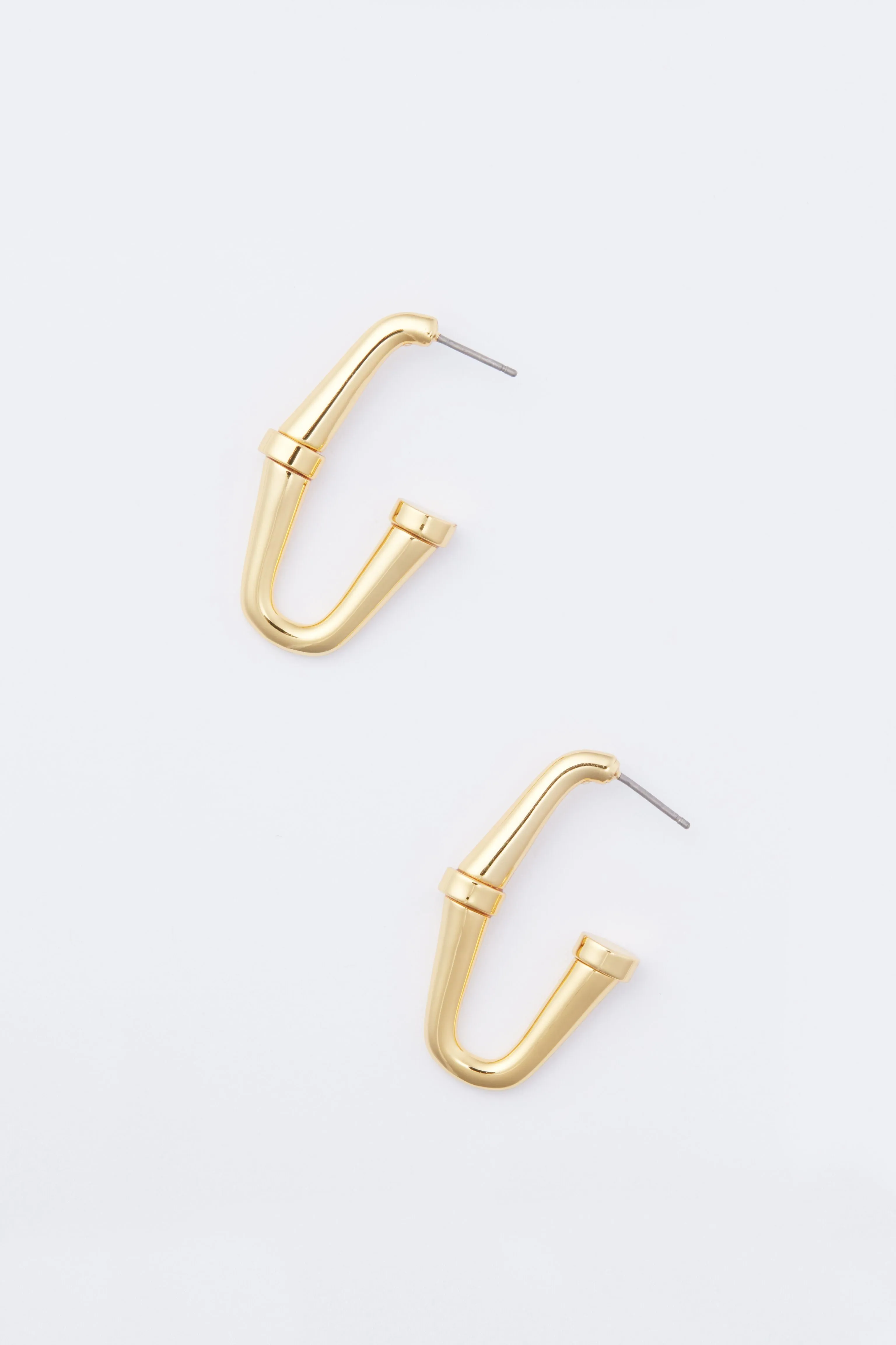 Gold Horsebit Teddy Hoop Earrings