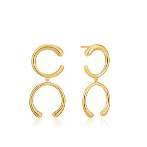 Gold Luxe Double Curve Earrings