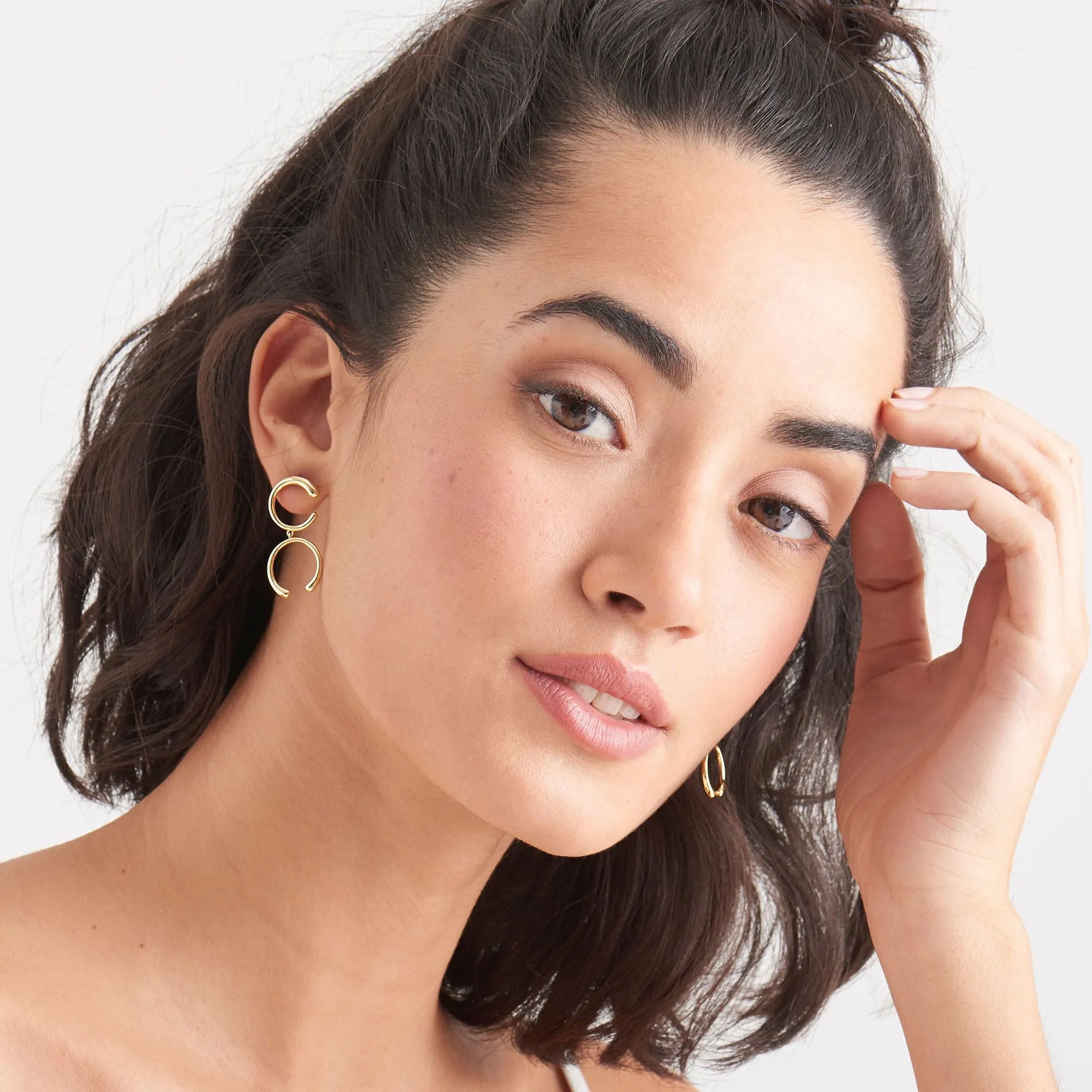 Gold Luxe Double Curve Earrings