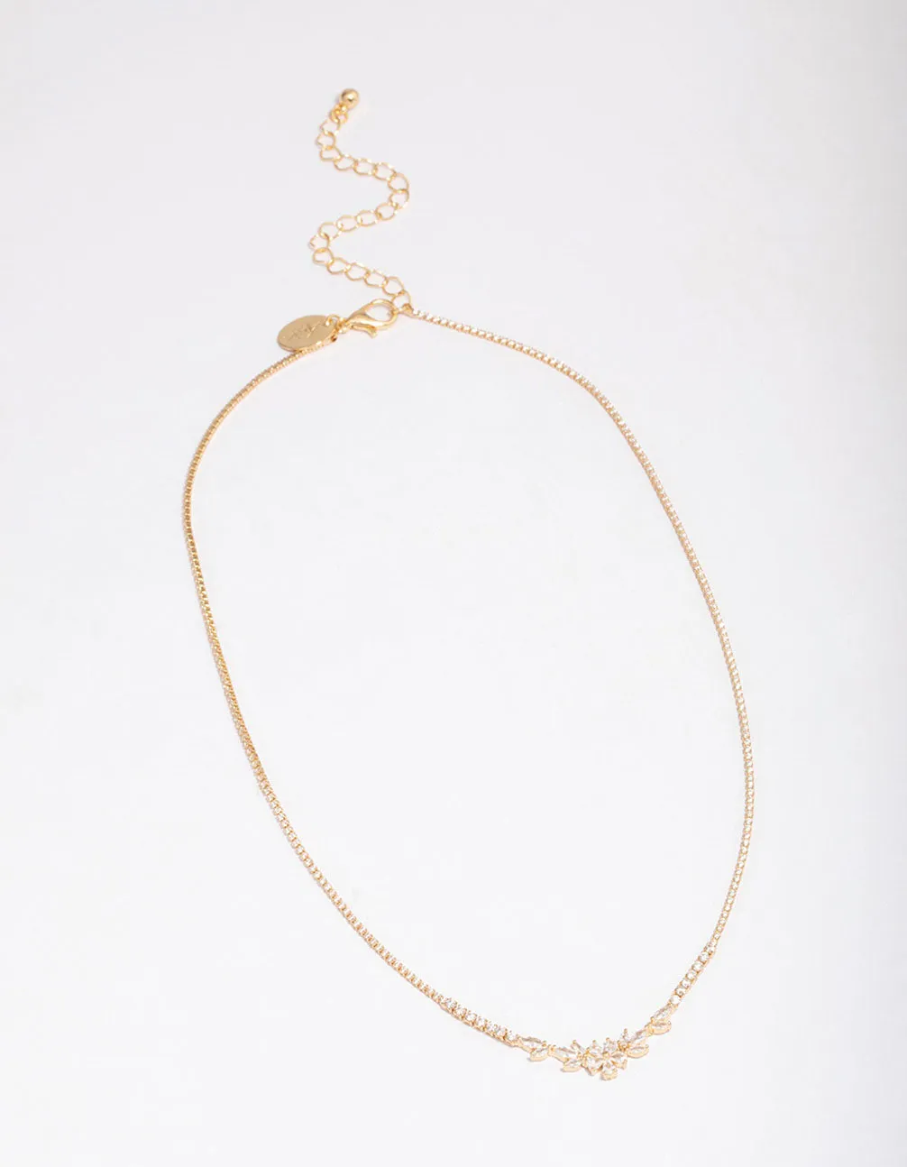 Gold Plated Dainty Cupchain Floral Necklace