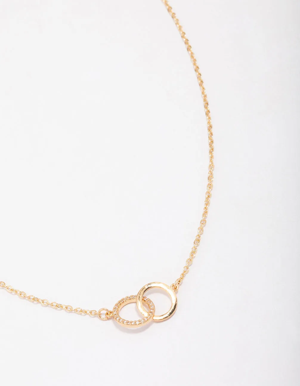 Gold Plated Ring Cubic Zirconia Pendant Necklace