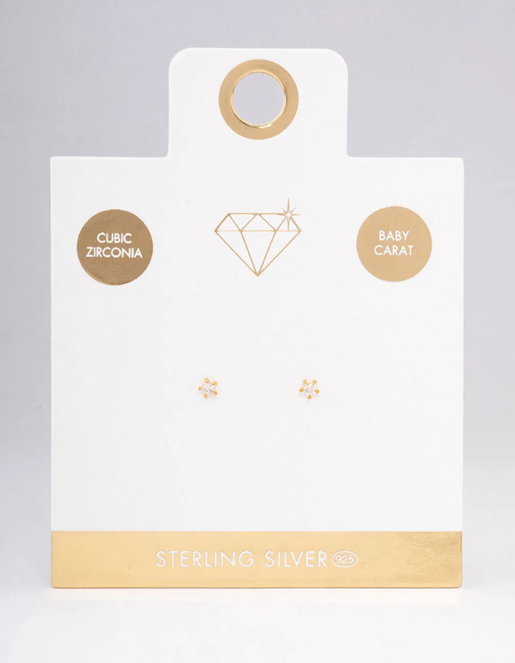 Gold Plated Sterling Silver Baby Star Stud Earrings