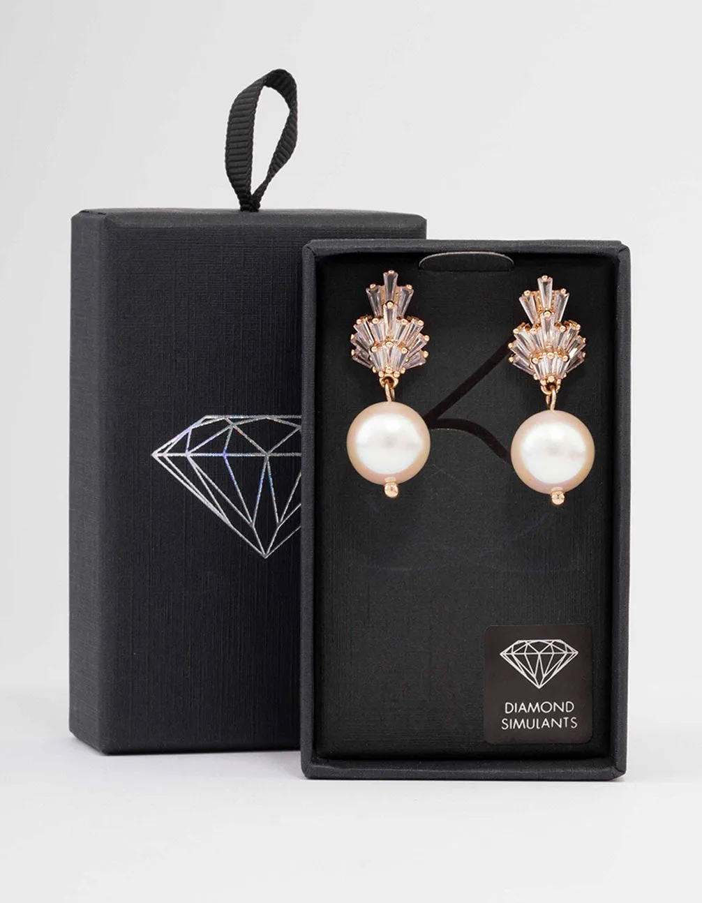 Gold Stalactite Cluster Pearl Drop Earrings